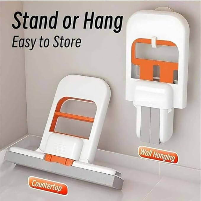 Mini Foldable Desktop Mop Portable Cleaning Sponge Mop Handheld Self-Squeeze Sponge Cleaning Tool – Wet and Dry Use Cleaning System for Small Spaces – Bathroom, Kitchen.